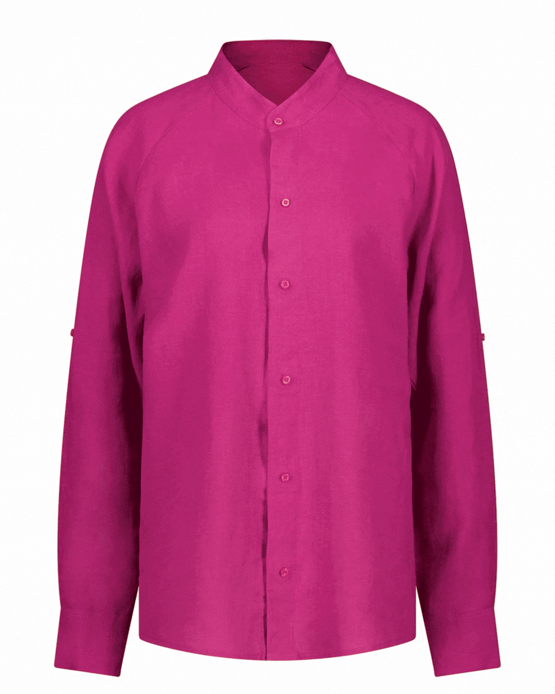 Adaptive Christina Stephens Cruiser Magnetic Linen Shirt designed for ease of wear and dexterity support, shown in a gif.