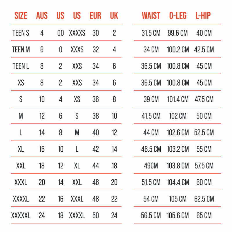 Size Guide - The Side Fastening Chino Shorts - The Shapes United.