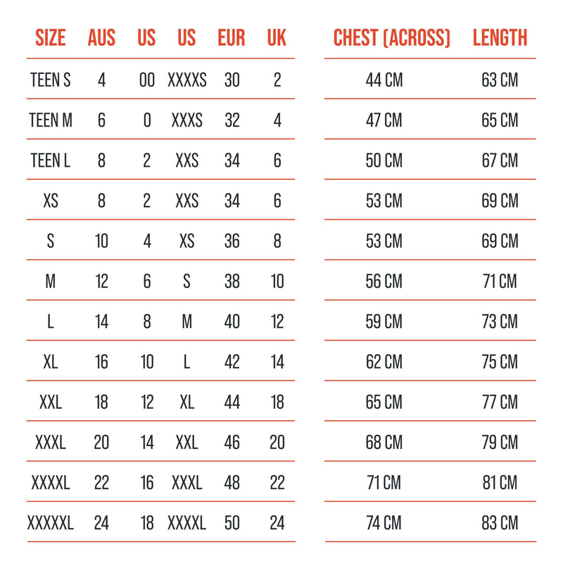 Size Guide - The Boat Neck Short Sleeve Top Shirts & Tops - The Shapes United