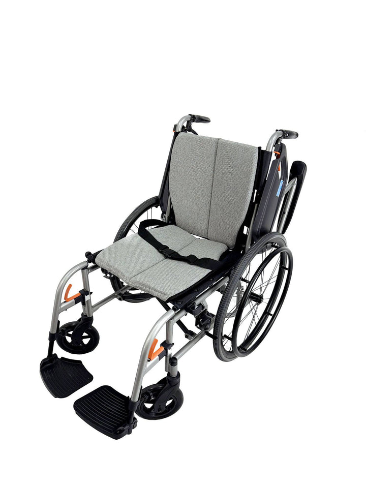 Pinnacle Ultraroll self-propelling wheelchair with ergonomic design and comfortable seat, shown in a bright setting.
