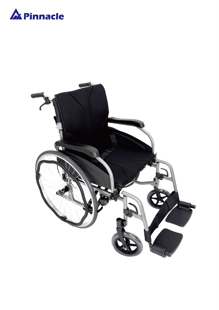 Pinnacle ErgoMotion self-propelling wheelchair with ergonomic design and comfortable seating in a mobility setting.