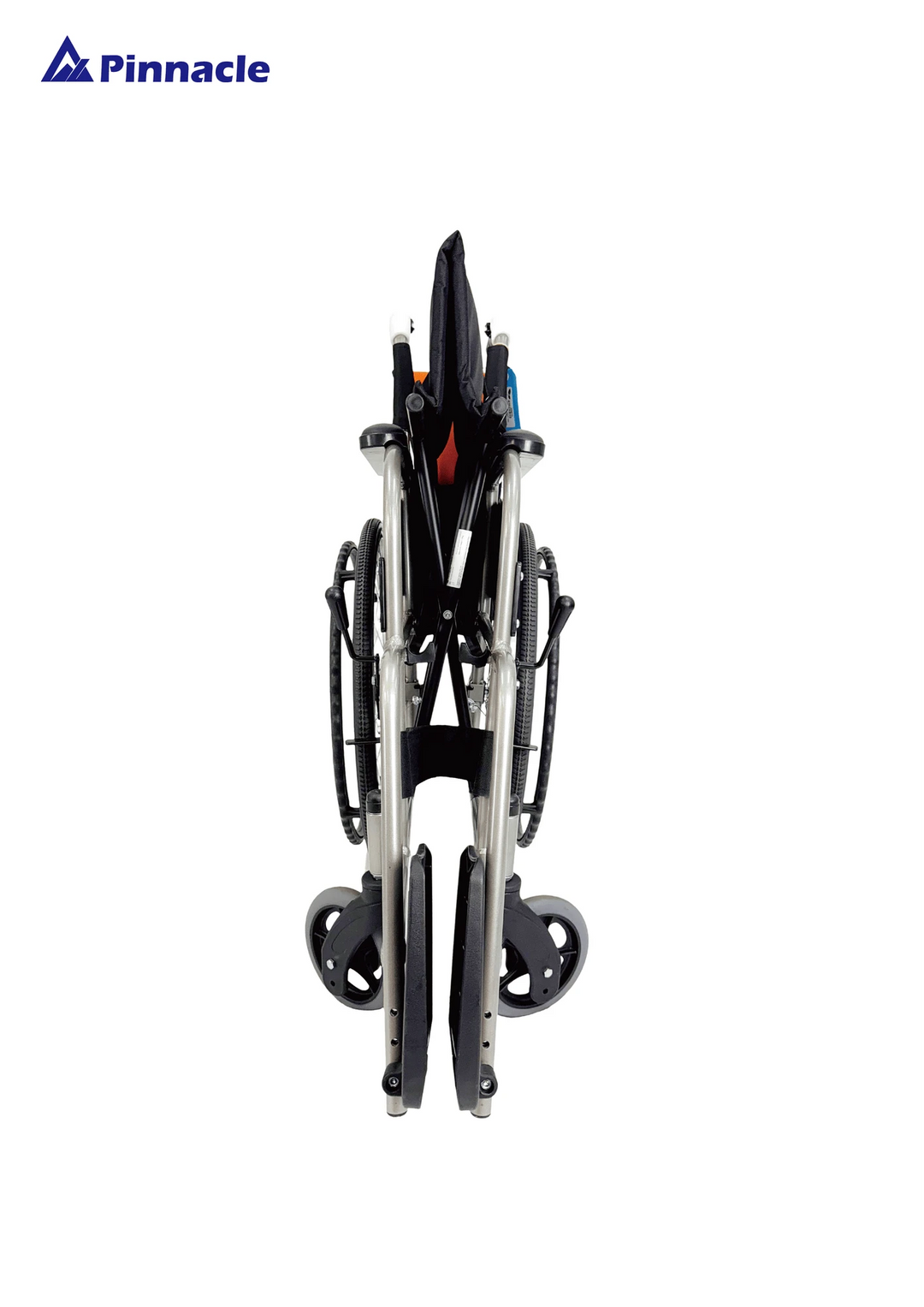 Pinnacle ErgoMove self-propelling wheelchair with ergonomic design and durable frame, shown in a side view.