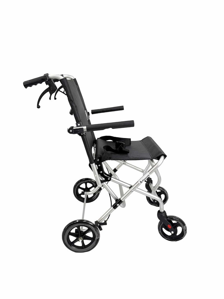 Pinnacle Aero wheelchair in black, showcasing its sleek design and sturdy wheels for enhanced mobility and comfort.