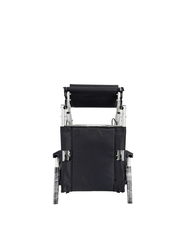 Pinnacle Aero Wheelchair in sleek black design, showcasing sturdy frame and comfortable seating for mobility support.
