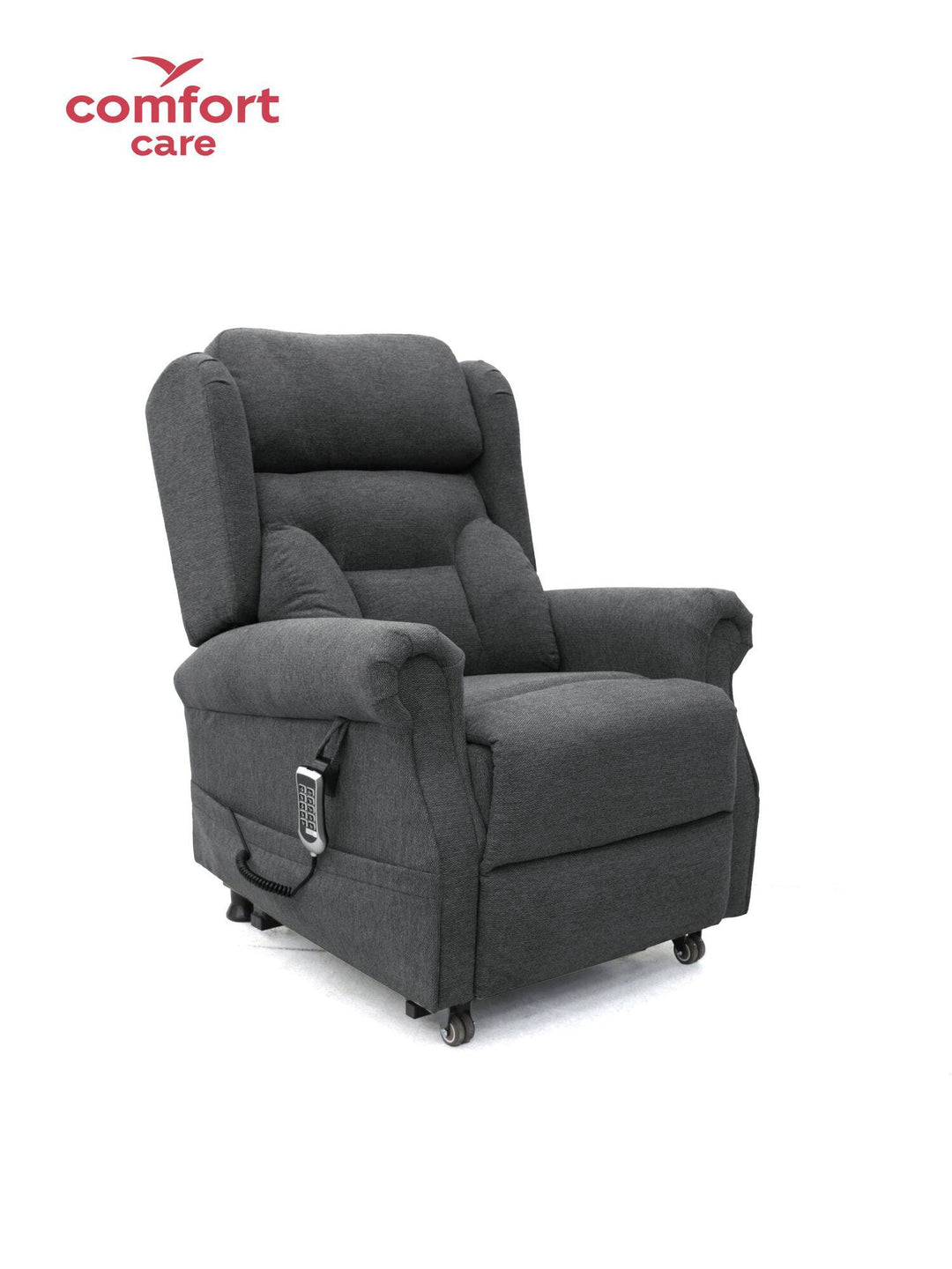 Pinnacle Comfort Care One 5 Motor Power Lift Recliner in a cozy living room setting with plush upholstery and adjustable backrest.