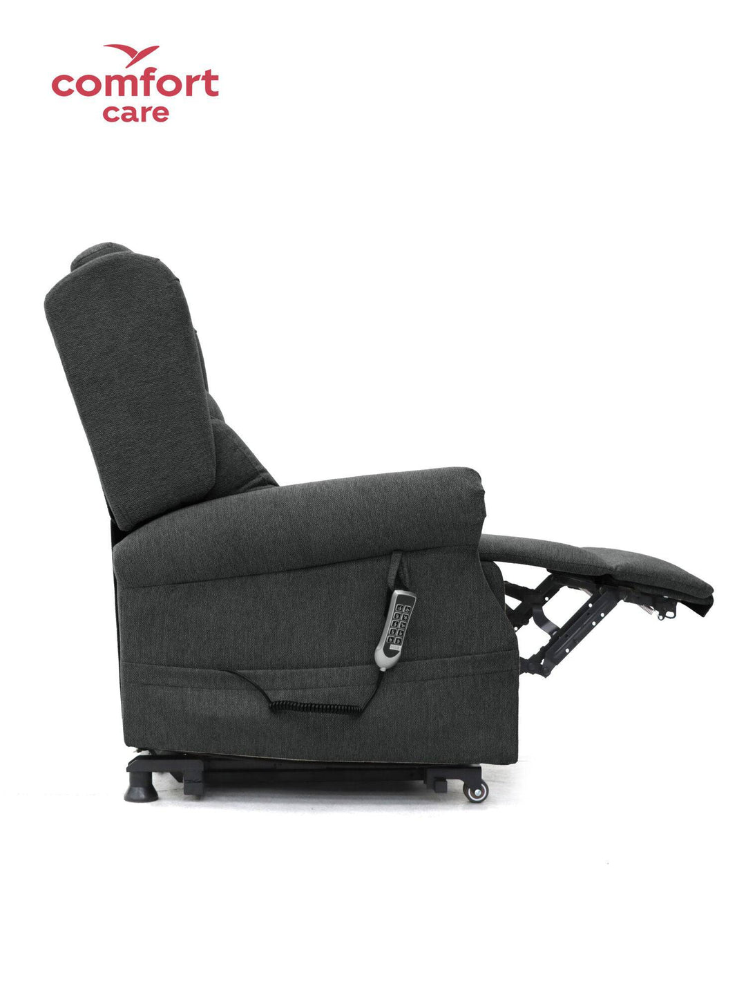Pinnacle Comfort Care One 5 Motor Power Lift Recliner in a cozy living room setting, showcasing its plush upholstery and lift function.