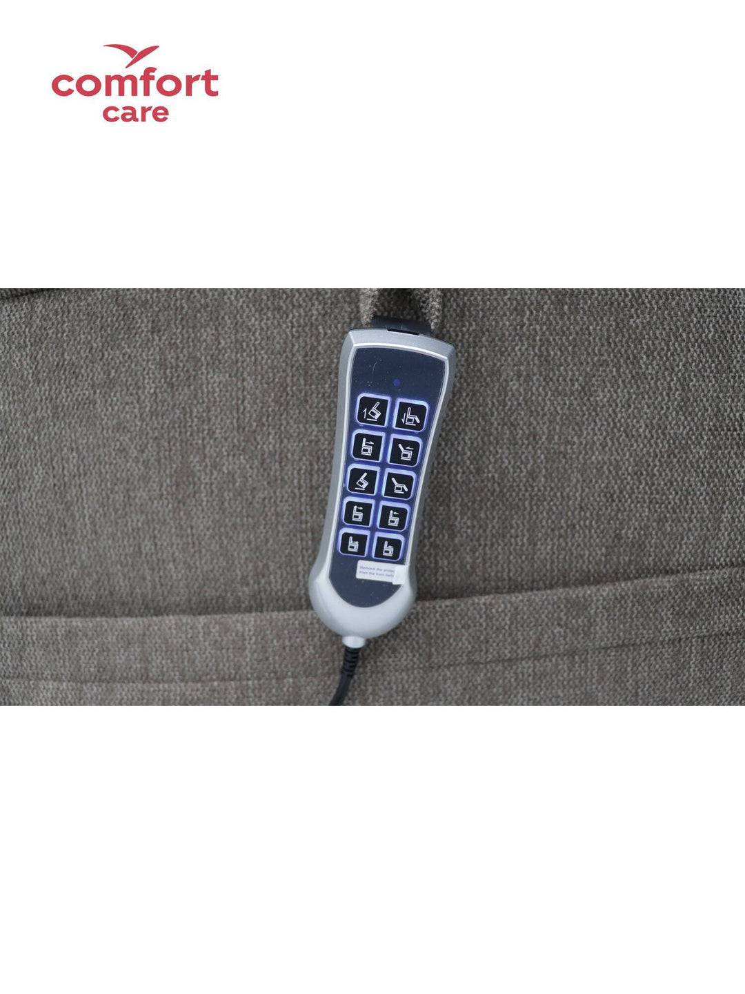 Pinnacle Comfort Care One 5 Motor Power Lift Recliner in a cozy living room setting with adjustable reclining positions.