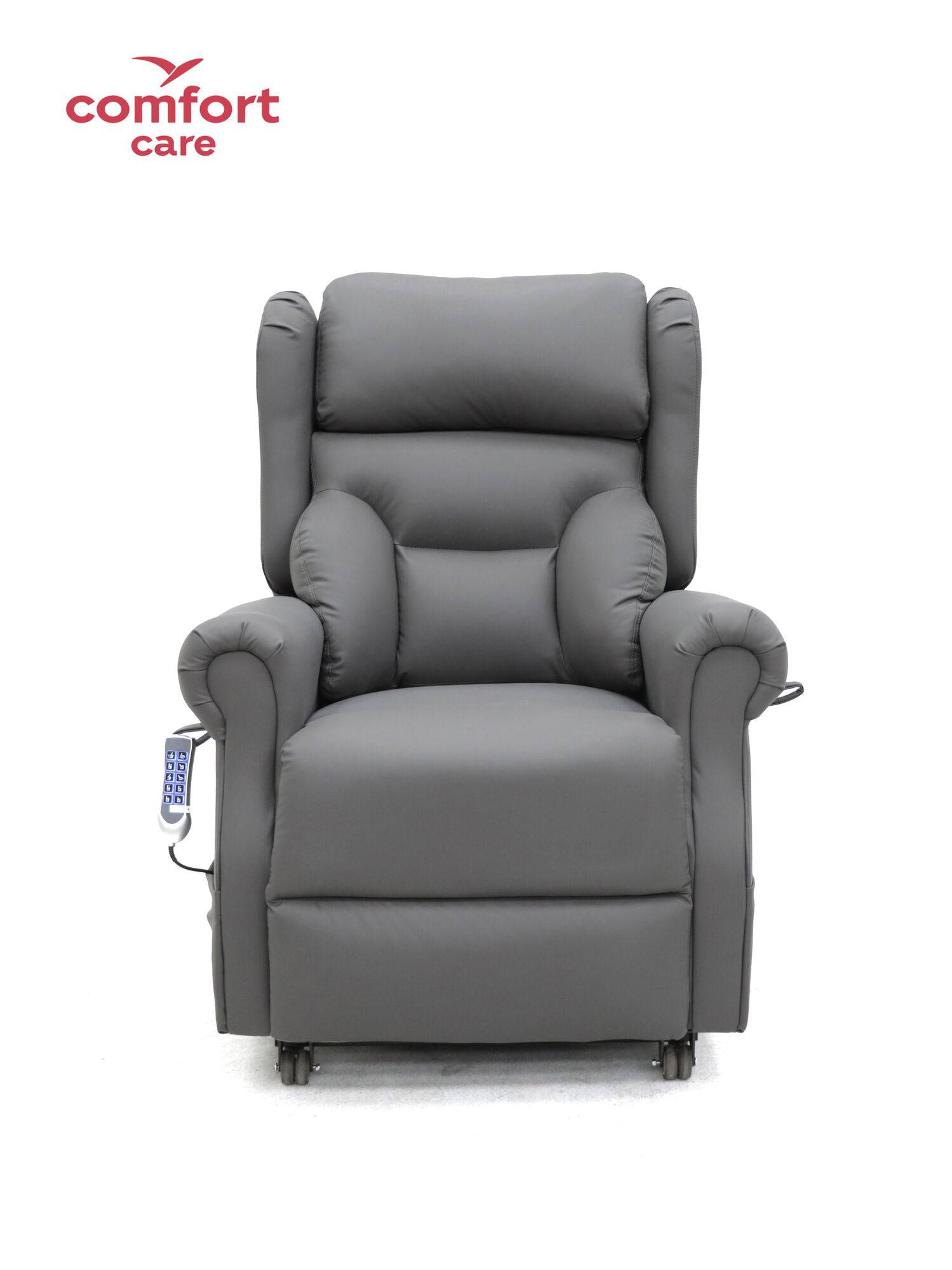 Pinnacle Comfort Care One 5 Motor Power Lift Recliner in a cozy living room setting, showcasing its plush upholstery and lift feature.