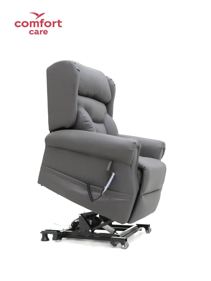 Pinnacle Comfort Care One 5 Motor Power Lift Recliner featuring plush upholstery and adjustable reclining positions.