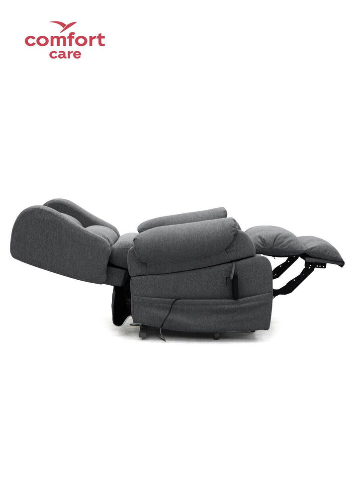 Pinnacle Comfort Care Viva 2 Motor Power Lift Recliner in a cozy living room setting, showcasing its plush upholstery and lift features.