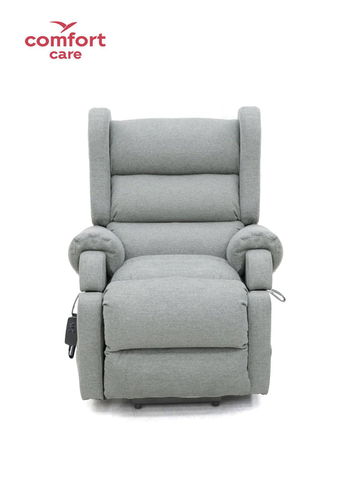 Pinnacle Comfort Care Viva 2 Motor Power Lift Recliner in a cozy living room setting, showcasing its plush upholstery and lift features.