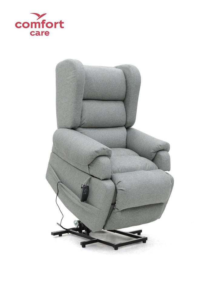 Pinnacle Comfort Care Viva 2 Motor Power Lift Recliner in a cozy living room setting, showcasing its plush upholstery and lift feature.