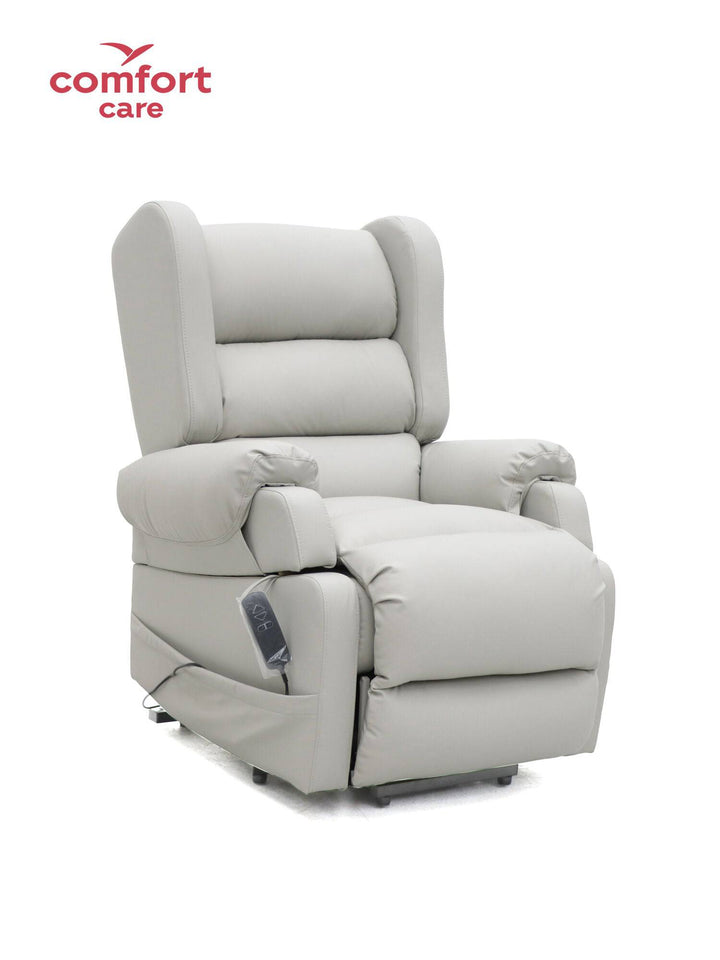 Pinnacle Comfort Care Viva 2 Motor Power Lift Recliner in a cozy living room setting, showcasing its plush upholstery and lift feature.