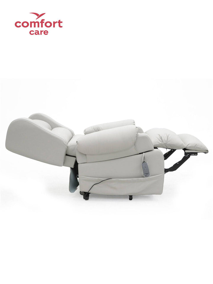 Pinnacle Comfort Care Viva 2 Motor Power Lift Recliner in a cozy living room setting, showcasing its plush upholstery and lift feature.
