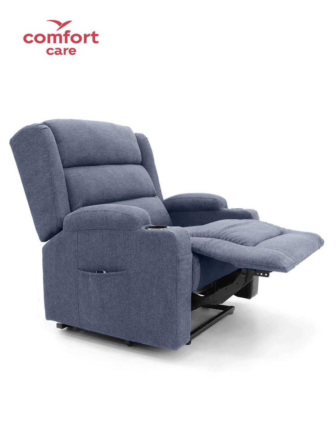 Comfort Care Vigo Max 2 Motor Power Lift Recliner in deep blue, featuring plush upholstery and supportive design by Pinnacle.