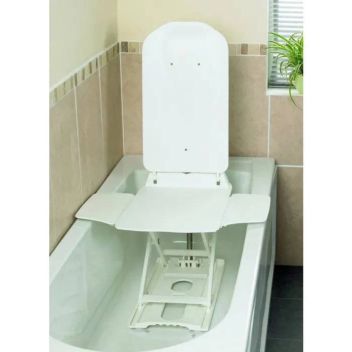 Performance Health Bathmaster Deltis Bath Lift with reclining backrest and removable seat for easy bathing access.