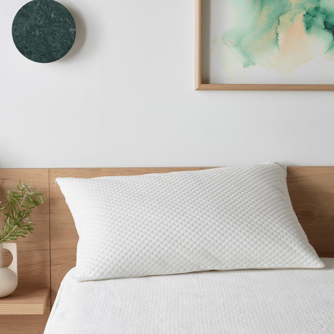 Staydry DuraDeluxe waterproof pillow protector in white Manchester fabric, designed to protect pillows from spills and stains.