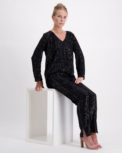 Christina Stephens- Suzie Q Seated Pant - Sequins