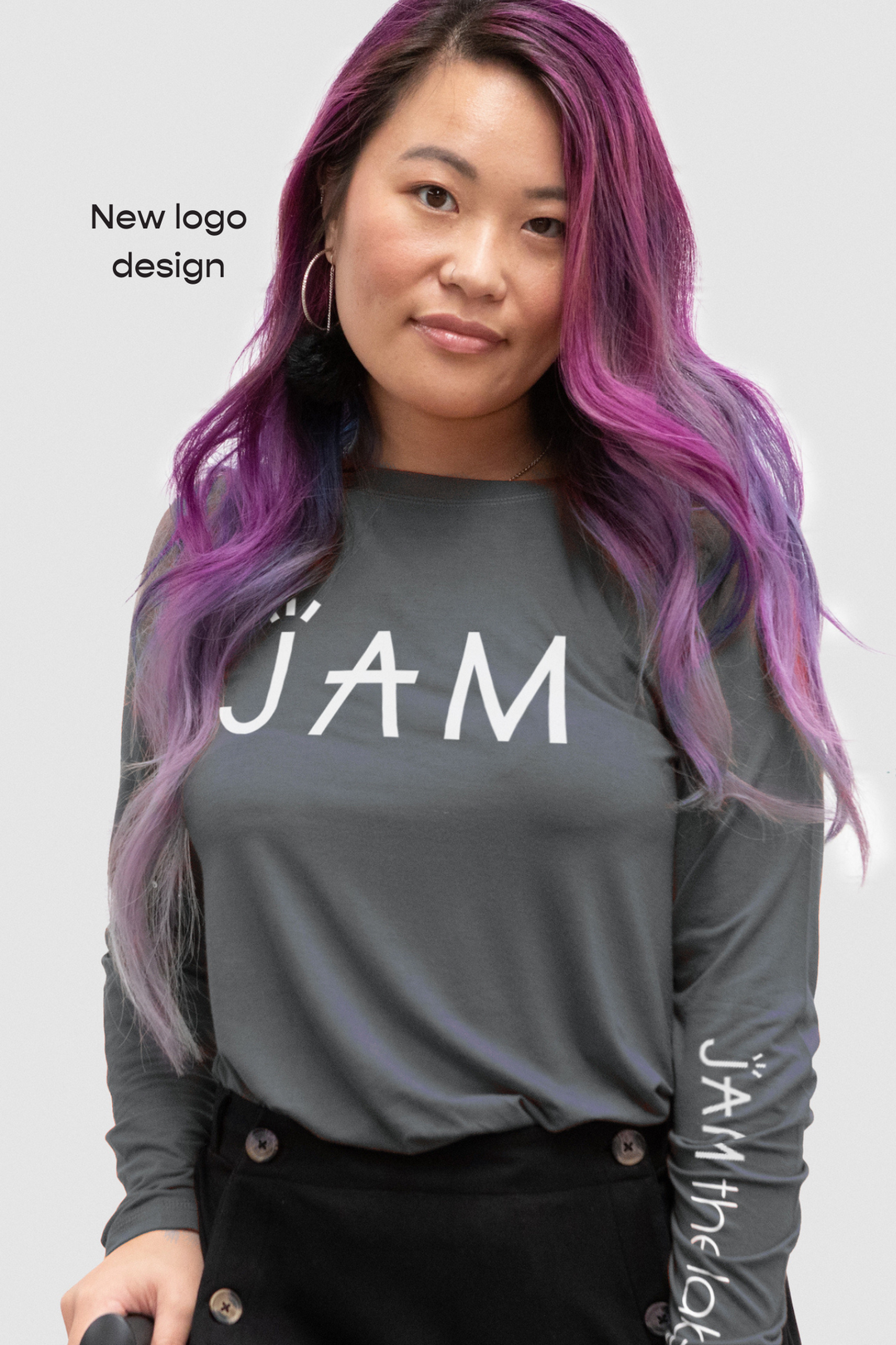 Long sleeve shirt by JAM the Label, featuring a simple, stylish design in a natural fabric, displayed on a hanger.