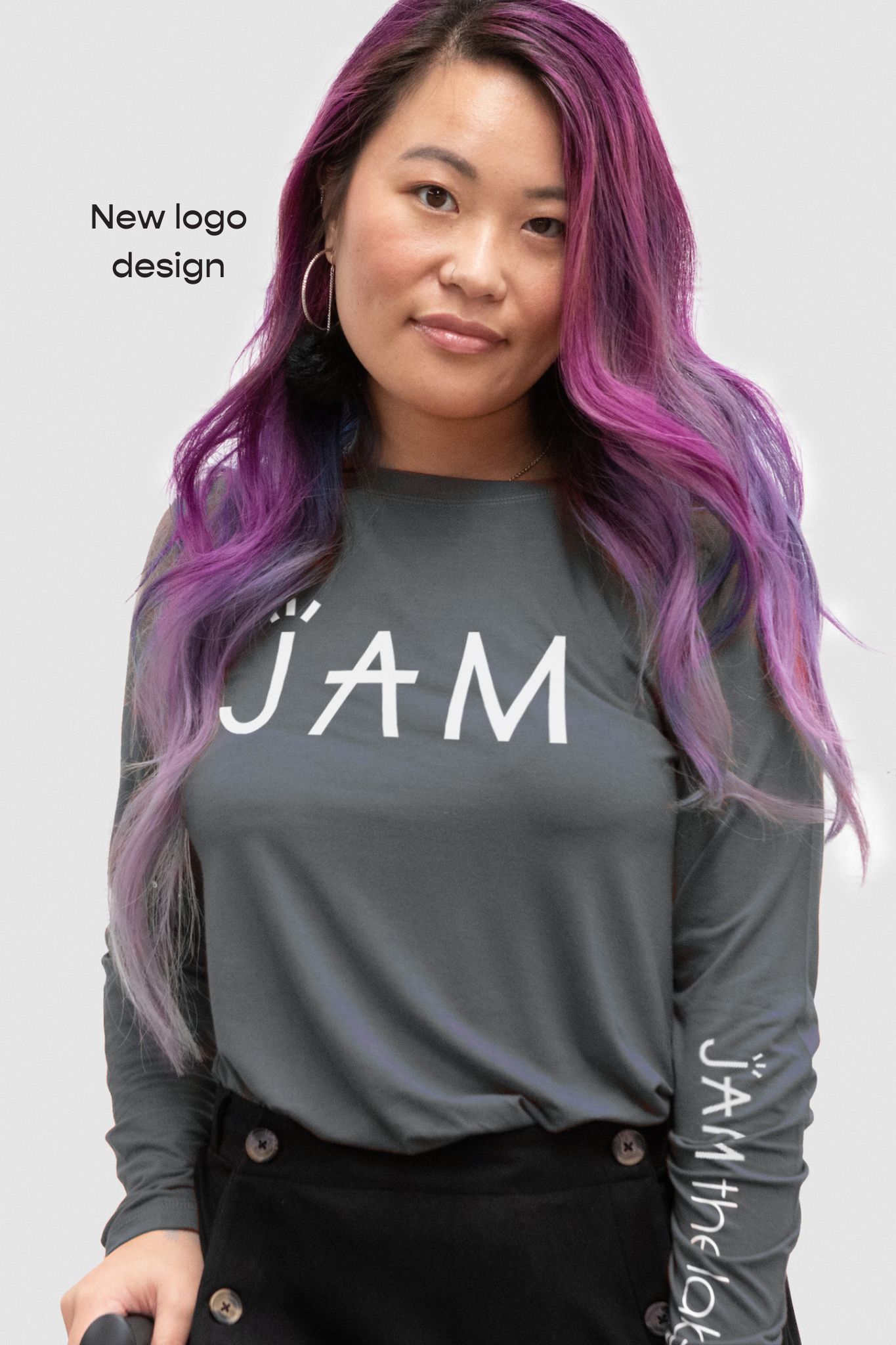 JAM the Label Original Long Sleeve shirt in soft fabric, featuring a relaxed fit and classic crew neck style.