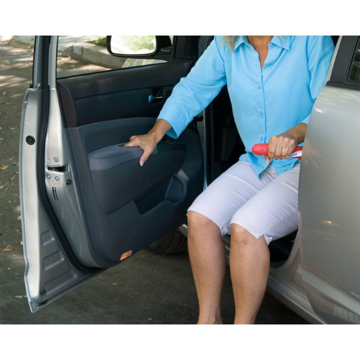 Quintro Healthcare Handybar car transfer aid with vehicle support handle and accessories for safe vehicle entry and exit.