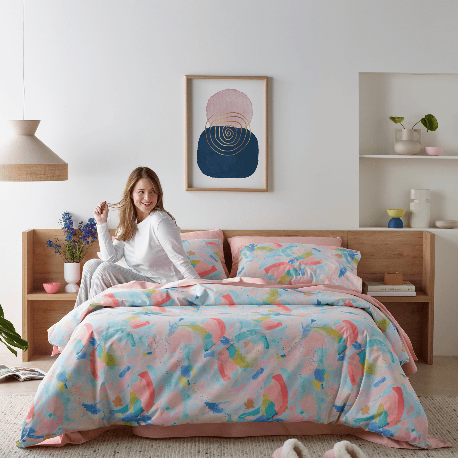 Staydry Wonderlust waterproof quilt cover set featuring a vibrant design, made by Stay Dry Products in soft Manchester fabric.