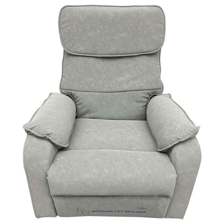 Pinnacle ComfortCare Zen massage lift recliner in plush fabric with padded armrests and adjustable backrest.