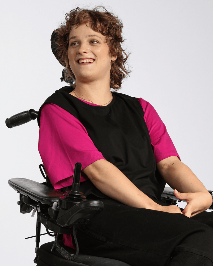 Annie Seated Jeans for Female Wheelchair Users - Blue 2 & 3 Access Points - Christina Stephens