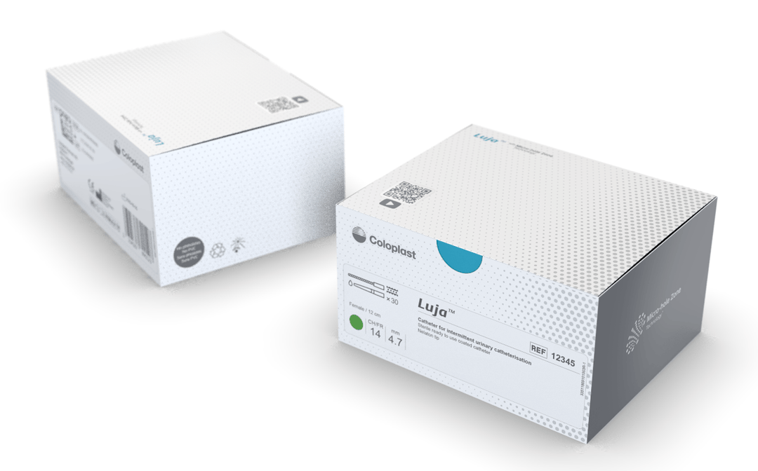 Coloplast Luja Female product featuring a sleek design and ergonomic shape for comfortable use.