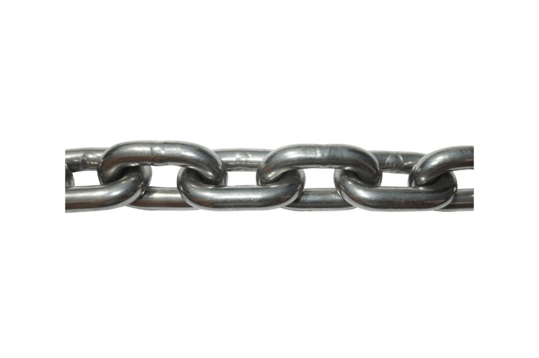 Short link 6mm stainless steel chain for play equipment by Special Needs Play Equipment, showcasing its sturdy links.