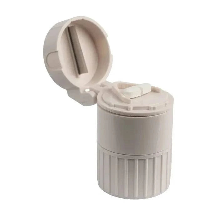 Performance Health pill splitter and crusher combo accessory shown with two compartments and a durable plastic design.