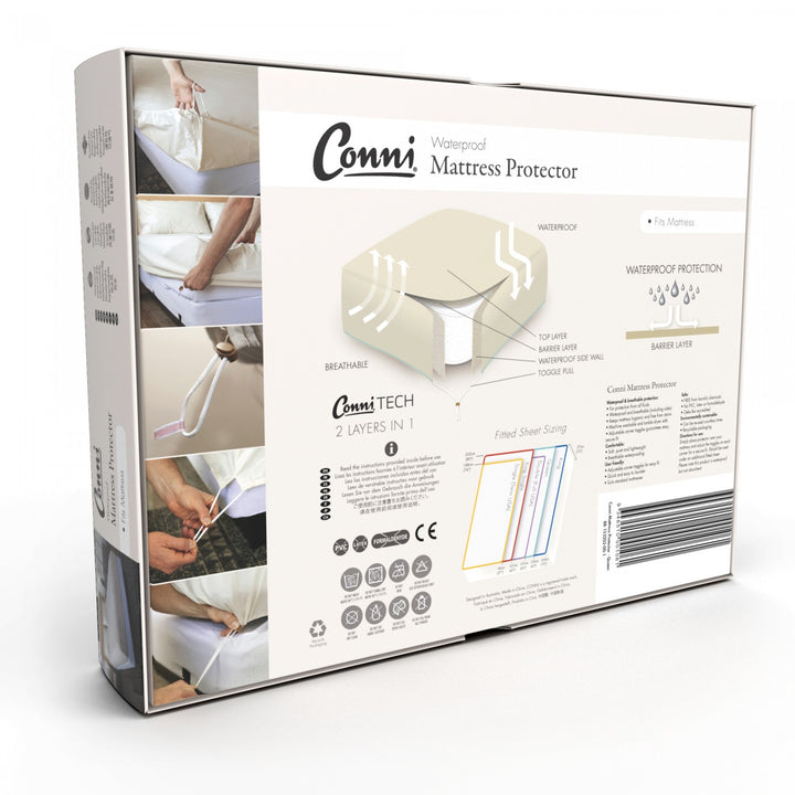 Conni Manchester mattress protector showing a soft, fitted fabric cover designed to protect and extend the life of a mattress.