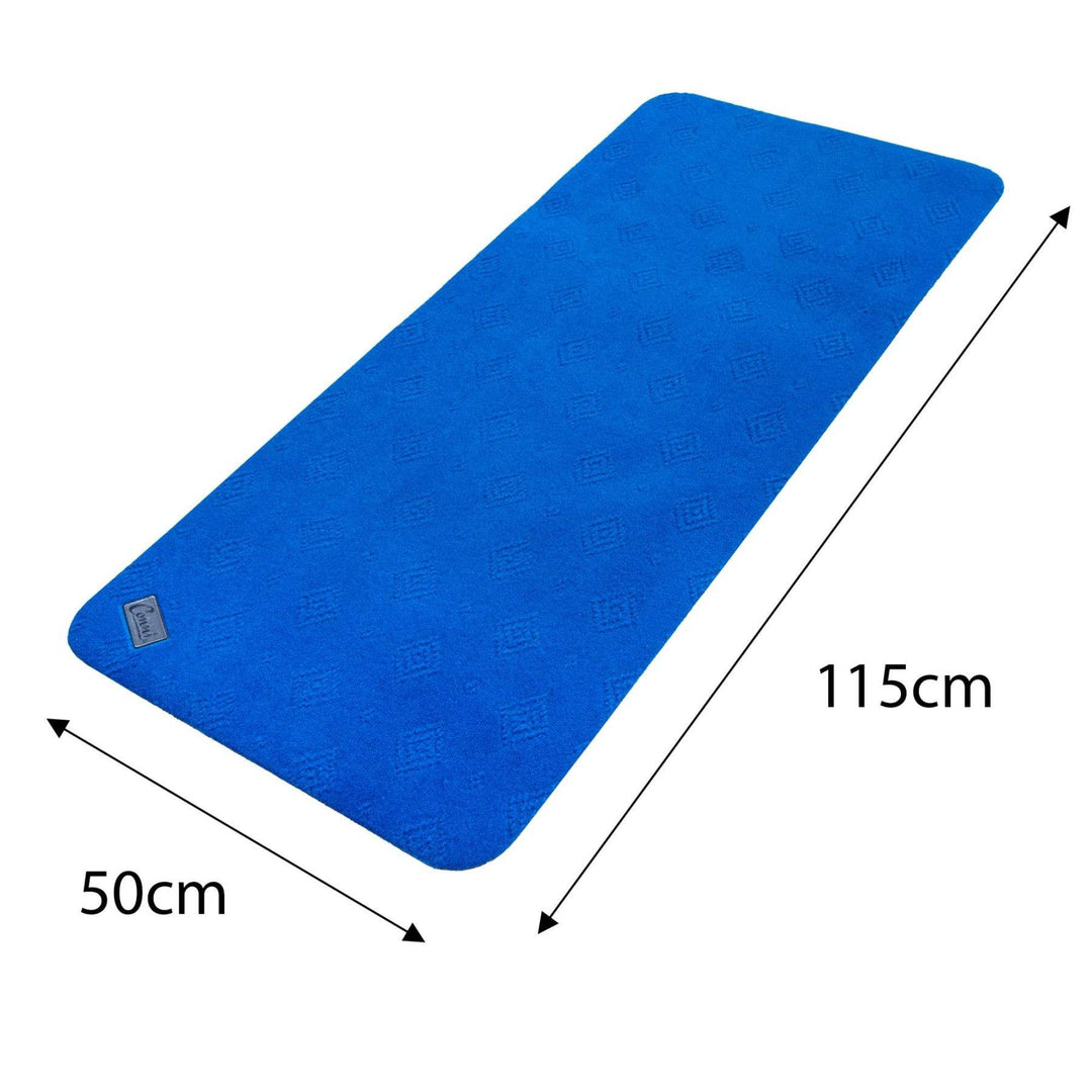Royal blue Conni anti-slip absorbent floor mat mid runner made of Manchester fabric, designed for safety and comfort.