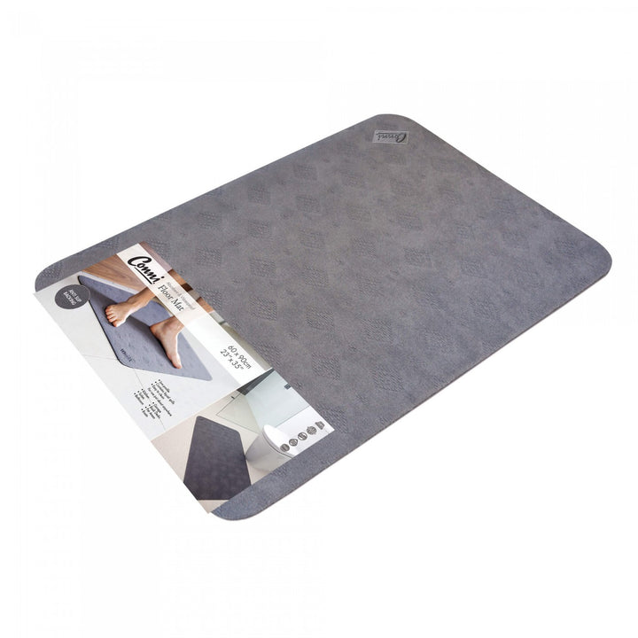 Conni grey anti-slip and absorbent Manchester floor mat, classic design with non-slip surface for safe, dry flooring.