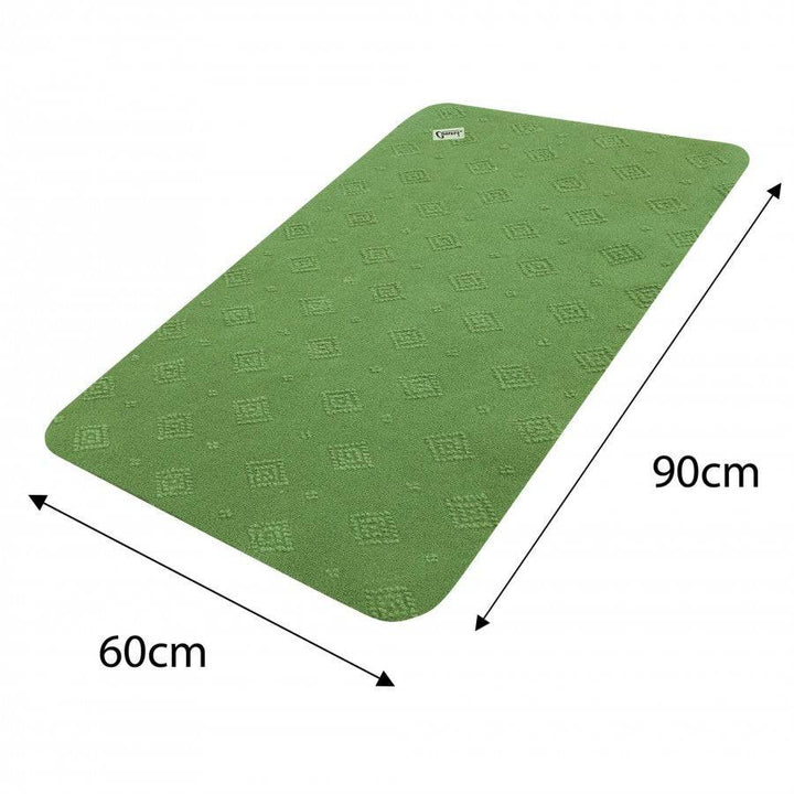Green Conni anti-slip absorbent floor mat with classic design, featuring textured surface and non-slip backing for safety.
