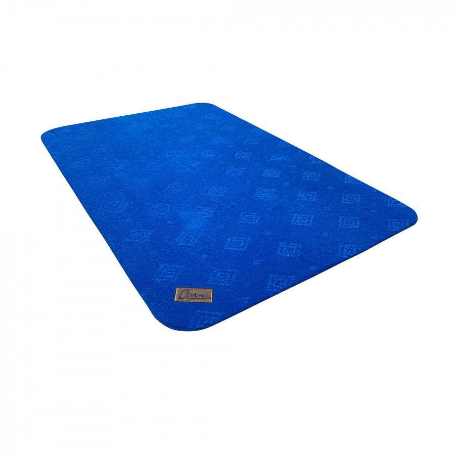 Royal blue Conni anti-slip absorbent floor mat with classic design, ideal for safety and absorbing moisture in homes or offices.