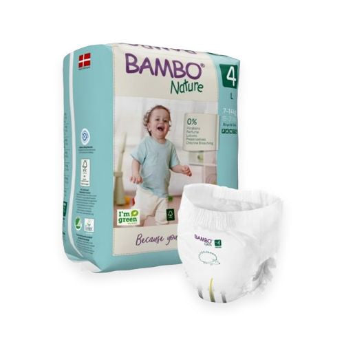 Abena Bambo Nature Nappy Pants Size 4 for children 7-14kg, disposable continence underwear with soft, breathable material