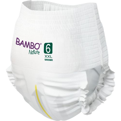 Abena Bambo Nature Nappy Pants Size 6 for 18kg+, reusable continence underwear shown in the image.