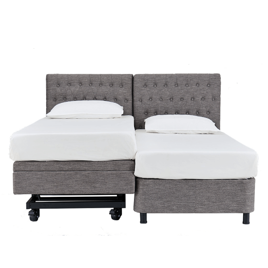 ASPIRE ComfiMotion Fixed Companion Bed - Portobello Grey - Long Single