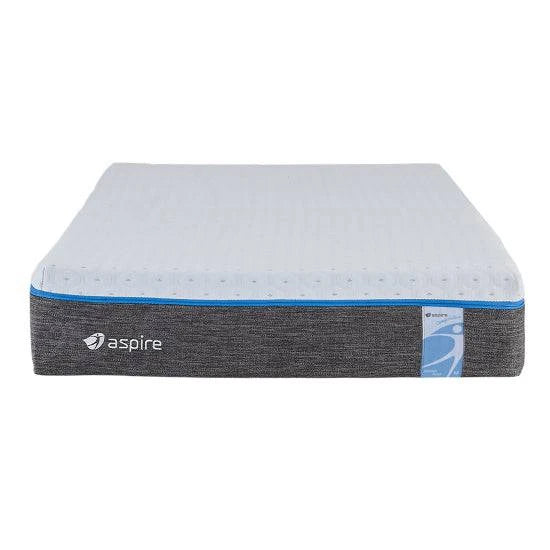 ASPIRE ComfiMotion memory foam mattress in Portobello grey, showcasing the sides design for queen size.