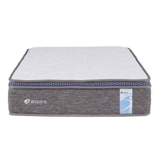 ASPIRE ComfiMotion Pocket Spring Mattress in Portobello Grey, showcasing the sides of a Queen size mattress by Aidacare.