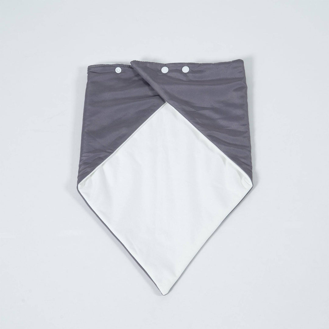 Grey waterproof and absorbent Staydry Bandana from Stay Dry Products, designed for adaptive clothing use.