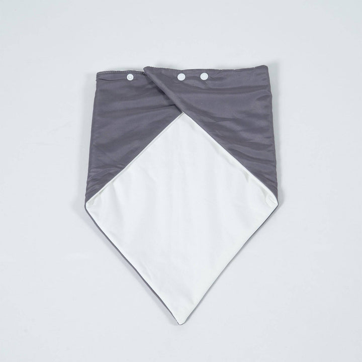 Grey waterproof and absorbent Staydry Bandana from Stay Dry Products, designed for adaptive clothing use.