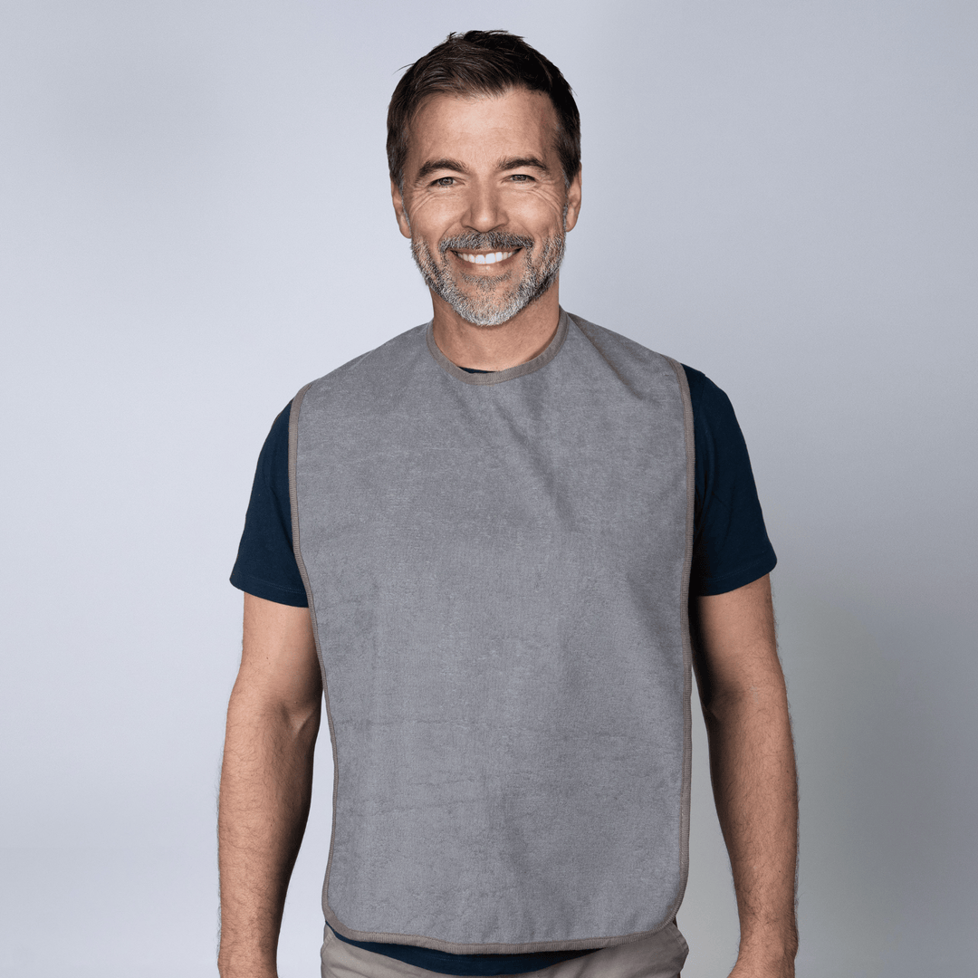 Gray Staydry Clothing Protector from Stay Dry Products, absorbent and waterproof adaptive clothing for added protection.