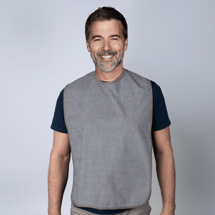 Gray Staydry Clothing Protector from Stay Dry Products, absorbent and waterproof adaptive clothing for added protection.