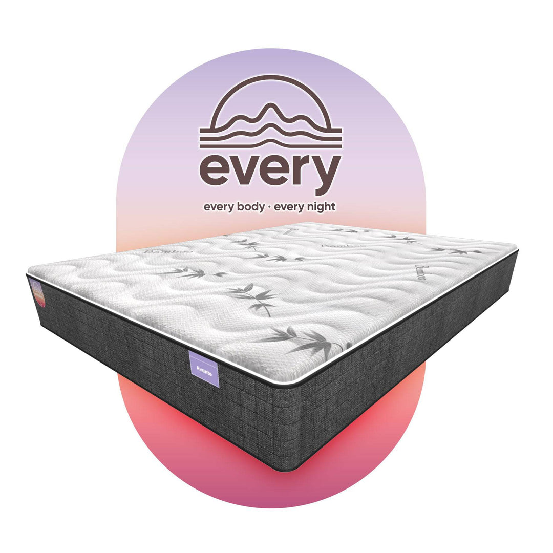 Incare Supports Everysleep Avante mattress with plush fabric cover and supportive foam layers, designed for comfortable sleep.