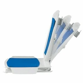 Performance Health Bathmaster Deltis Bath Lift displayed in a bathroom setting, showcasing its ergonomic design and functionality.