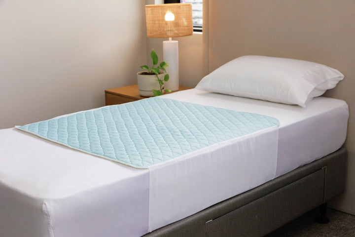 Waterproof Bed Pad with Tuck-In Sides - Pale Blue