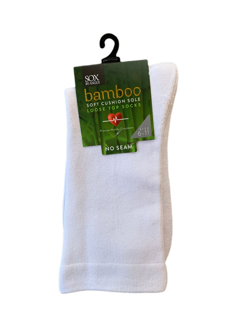 Bamboo Seamless Cushion Sole Comfort Sock White - The Shapes United