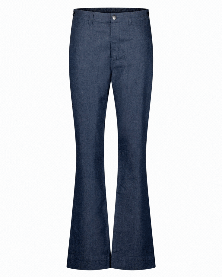 Grey Annie Seated Jeans by Christina Stephens for female wheelchair users, featuring 2 & 3 access points.